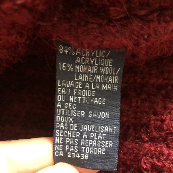 90s Wool and Mohair Blend Cropped Cowl Neck Sweater Large - Picture 6 of 6